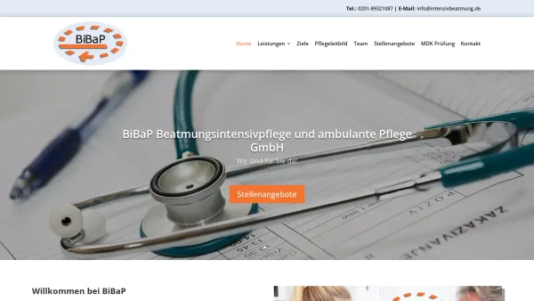 Website Screenshot: BiBap Beatmungsintensivpflege und ambulante Pflege GmbH - Beatmungsintensivpflege und ambulante Pflege GmbH aus Essen - Date: 2023-06-20 10:42:08
