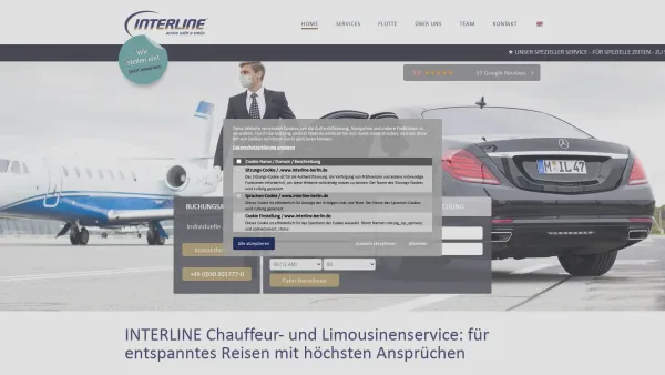 Website Screenshot: Interline Berlin - Limousinenservice: zuverlässig & sicher - ® INTERLINE Berlin - Date: 2023-06-20 10:38:05