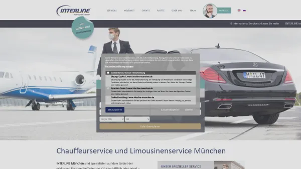 Website Screenshot: Interline München - Exklusiver Limousinenservice, Chauffeurservice in München & Weltweit - ® INTERLINE München - Date: 2023-06-20 10:38:05