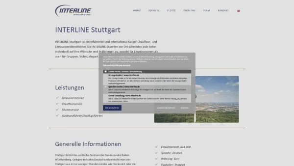 Website Screenshot: Interline Stuttgart - INTERLINE Limousinen- und Chauffeurservice Stuttgart - ® INTERLINE Limousine Network - Date: 2023-06-20 10:38:05