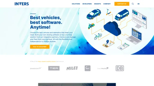 Website Screenshot: INVERS Innovative Verkehrstelematiksysteme GmbH -  Flottenmanagement · Fuhrparkmanagement - INVERS | Market-Leading Shared Mobility Platform - Date: 2023-06-20 10:38:05