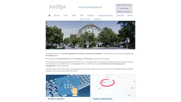 Website Screenshot: Inversa GmbH - Home - Inversa GmbH Versicherungsmakler München - Date: 2023-06-20 10:38:05