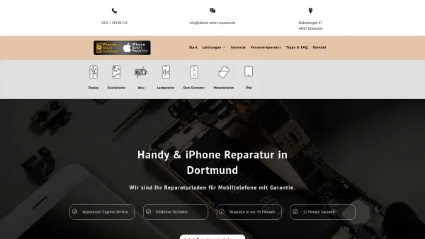 Website Screenshot: Phoenix Smart Solutions iphone reparatur Dortmund - Handy & iPhone Reparatur Dortmund | iPhone Sofort Reparatur - Date: 2023-06-20 10:38:05