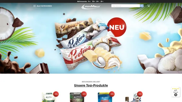 Website Screenshot: IronMaxx Nutrition GmbH - IronMaxx Nutrition Sportnahrung - Offizielle Webseite - Date: 2023-06-20 10:38:05
