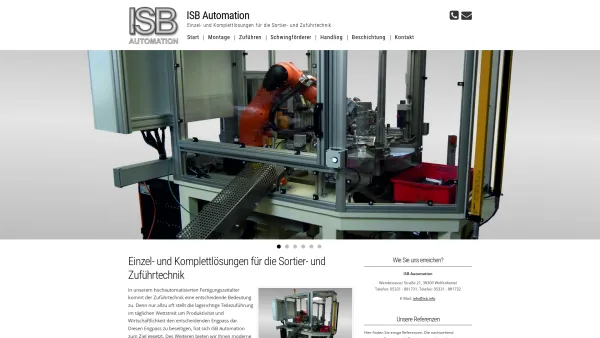 Website Screenshot: ISB Automation Wir l i eben Zuführtechnik. - ISB Automation - Date: 2023-06-20 10:38:05