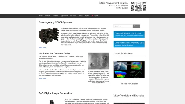 Website Screenshot: isi-sys Interferometrie, Stroboskopie und Inspektions-Systeme - isi-sys Homepage - isi-sys - Date: 2023-06-20 10:38:07