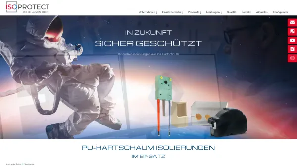 Website Screenshot: ISO PROTECT GmbH -  Wir schäumen ... Ideen! - PU-Hartschaum / Polyurethan Hartschaum / Prototypen-Kunststoff - ISO protect - Date: 2023-06-20 10:38:07