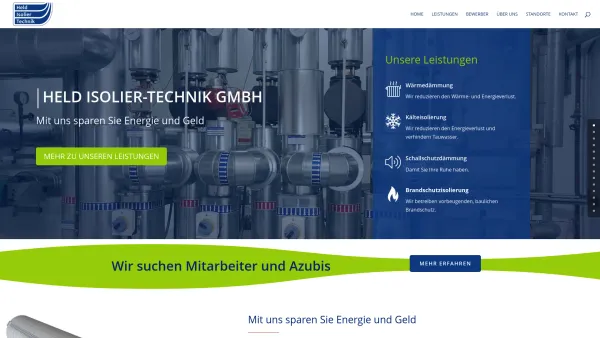 Website Screenshot: Held Isolier-Technik GmbH - Isoheld | Mit uns sparen Sie Energie und Geld - Date: 2023-06-20 10:38:07