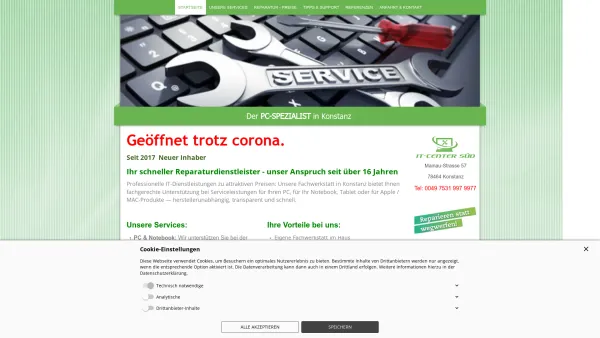 Website Screenshot: IT-Center Süd - IT-Center Süd, der PC-Spezialist in Konstanz - Startseite - Date: 2023-06-20 10:38:07