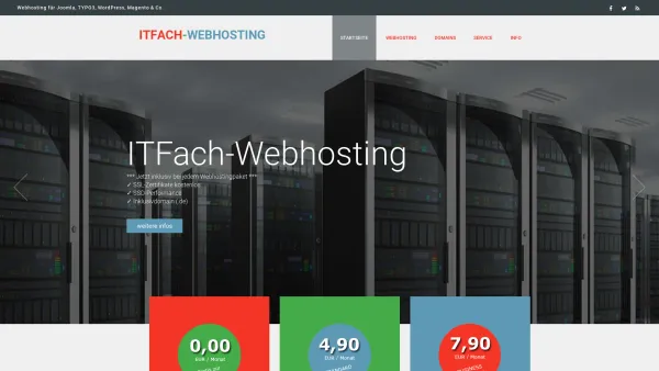 Website Screenshot: ITFach-Webhosting - Webhosting und Domains für Ihre Webseite - ITFach-Webhosting - Date: 2023-06-20 10:38:07