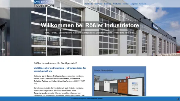 Website Screenshot: Rößler Industrietore GmbH - Rößler Industrietore GmbH - Hallentore, Sektionaltore & Torservice - Date: 2023-06-20 10:38:07