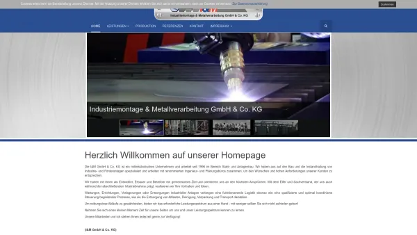 Website Screenshot: I. & M. GmbH & Co.KG -  Industriemontage &  Metallverarbeitung - Home - Date: 2023-06-20 10:38:07