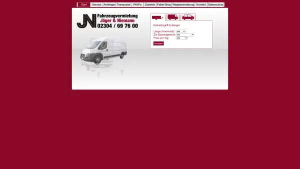 Website Screenshot: JN-Fahrzeugvermietung Norbert Jäger & Heinrich Niemann GbR - JN Fahrzeugvermietung by D.Hebel - Jäger und Niemann | Fahrzeugvermietung - Date: 2023-06-20 10:38:07