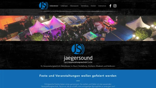 Website Screenshot: JaegerSound GbR - JaegerSound GbR | Veranstaltungstechnik | 74889 Sinsheim - Date: 2023-06-20 10:38:07