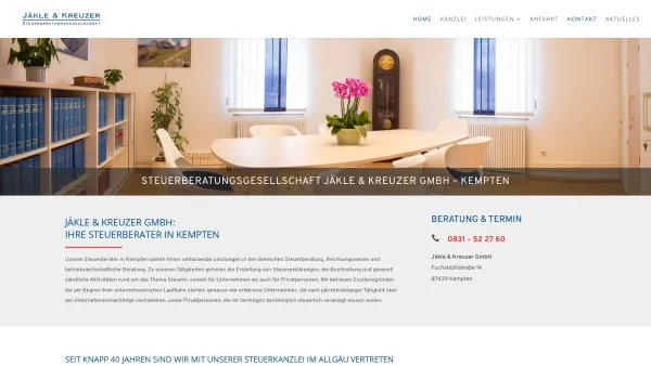 Website Screenshot: Jäkle & Kreuzer GmbH - Jäkle & Kreuzer GmbH Steuerberatungsgesellschaft in Kempten - Date: 2023-06-20 10:38:07