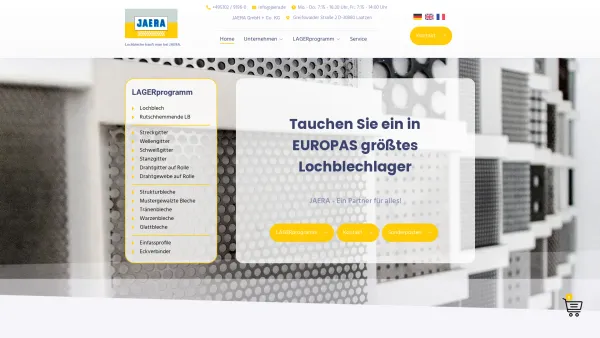 Website Screenshot: JAERA GmbH & Co. KG - JAERA - Lochbleche kauft man bei JAERA - Date: 2023-06-20 10:38:07