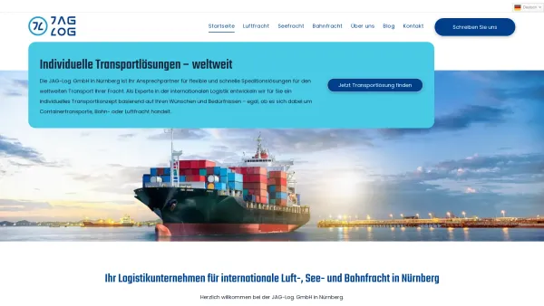 Website Screenshot: JAG-Log. GmbH - Transportunternehmen | Nürnberg | JAG-Log. GmbH - Date: 2023-06-20 10:42:08