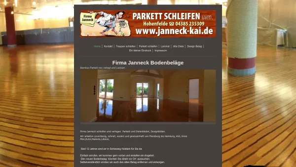 Website Screenshot: A/K Janneck Fußbodenbeläge - Parkett & Dielen schleifen Firma Janneck - Home - Date: 2023-06-20 10:38:07
