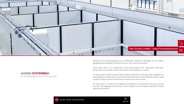 Website Screenshot: Jansen Systembau GmbH & Co. KG - JANSEN - wir verschaffen Ihnen Raum! | Jansen Systembau - Date: 2023-06-20 10:42:08