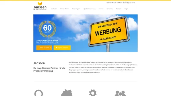 Website Screenshot: Janssen Direktwerbung & Prospektverteilung - Janssen Direktwerbung | Ihr Partner für Prospektverteilung - Date: 2023-06-20 10:39:02
