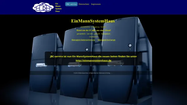 Website Screenshot: Jürgen Beck's Computerservice - JBC-service ist nun EinMannSystemHaus PC Server Netzwerk Telefon Internet Reparatur Betreuung Notdienst - EinMannSystemHaus - Date: 2023-06-20 10:38:08
