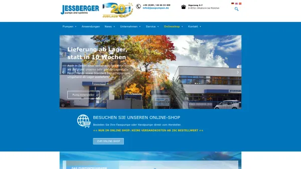 Website Screenshot: Dr. Jeßberger GmbH - Pumpenhersteller für Industriepumpen | JESSBERGER Pumpen - Date: 2023-06-20 10:42:08