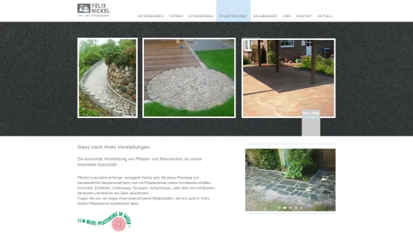 Website Screenshot: J. J. M. Nickel Pflasterkunst im Garten -  Einfahrt · Hof · Terrasse · Beratung · Gestaltung - Felix Nickel Straßenbau - Date: 2023-06-20 10:38:08