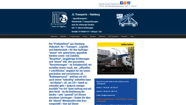 Website Screenshot: JL-Transporte Jan Löschmann - JL-Transporte Umzugs-Service Halteverbotszone einrichten Hamburg - Date: 2023-06-20 10:38:08