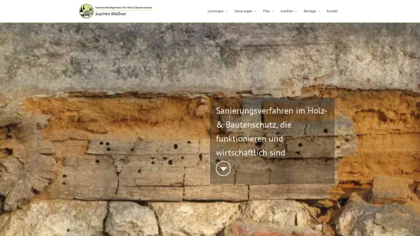 Website Screenshot: Joachim Wießner Wirtschaftliche Sanierungsmaßnahmen - Sachverständiger für Holzschutz Bautenschutz Joachim Wiessner - Date: 2023-06-20 10:38:08