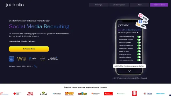 Website Screenshot: jobtastic Social Media Recruiting - Social Media Recruiting Agentur | jobtastic.io - Date: 2023-06-20 10:42:08