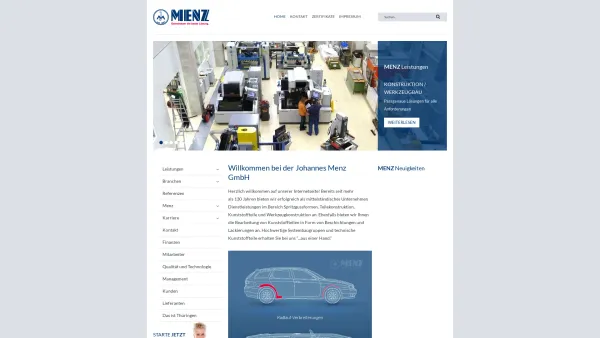 Website Screenshot: Johannes Menz GmbH Technische Kunststoffteile und Werkzeuge - Home - Date: 2023-06-20 10:38:10