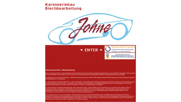 Website Screenshot: Johne Karosseriebau - Blechbearbeitung -  Präzision im Detail - JOHNE Karosseriebau - Blechbearbeitung - Präzision im Detail - Date: 2023-06-20 10:38:10