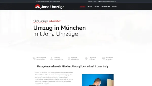 Website Screenshot: Umzugsunternehmen Jona Umzüge München - Umzugsunternehmen München: Umzug mit Jona Umzüge - Date: 2023-06-20 10:42:08