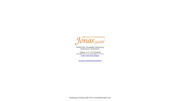 Website Screenshot: Wartung & Instandhaltung Jonas GmbH - Jonas GmbH Wartung und Instandhaltung - Date: 2023-06-20 10:38:10