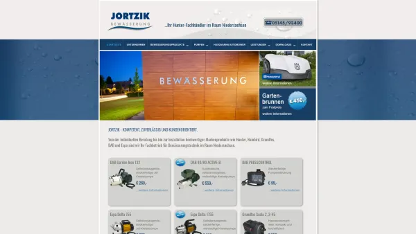 Website Screenshot: Jortzik-Bewässerung - Gartenpumpen in der Region Celle, Hannover, Niedersachsen - Date: 2023-06-20 10:38:10