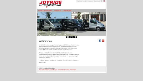Website Screenshot: JOYRIDE Autovermietung -  Unfall? Schuldlos? Sofort  Ersatzwagen! RUND UM DIE UHR! - JOYRIDE Autovermietung - Date: 2023-06-20 10:38:10