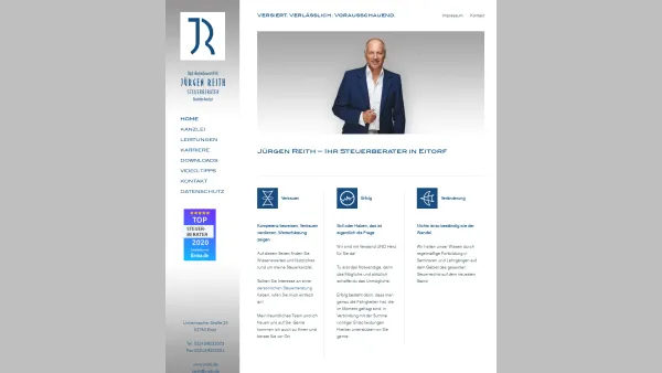 Website Screenshot: Jürgen Reith Steuerbüro - Steuererklärung ♦ Steuerberatung ▶ Jürgen Reith - Date: 2023-06-20 10:42:08