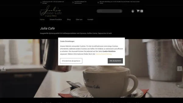 Website Screenshot: Julia Espresso Café -  Italienische Kaffeespezialitäten - Julia Espresso Cafe - Date: 2023-06-20 10:38:10