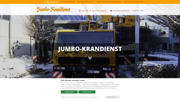 Website Screenshot: Jumbo Krandienst Herbert Duch GmbH -  Ihr Partner in OWL - Jumbo-Krandienst | Jumbo-Krandienst Herbert Duch GmbH in Bad Oeyhausen - Date: 2023-06-20 10:38:10