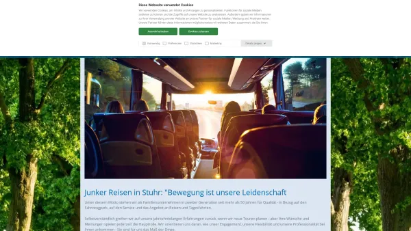 Website Screenshot: Junker Reisen -  Vereins- und Gesellschaftsfahrten - Junker Reisen e. K. in Stuhr - Date: 2023-06-20 10:38:10