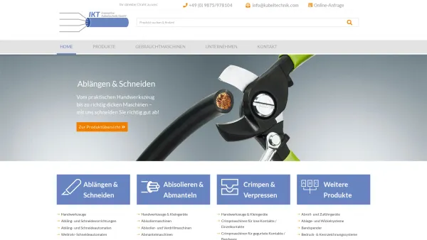 Website Screenshot: IKT Innovative Kabeltechnik GmbH Wir sind Ihr Partner für Kabelverarbeitungssysteme - Home - IKT Innovative Kabeltechnik GmbH - Ihr Partner rund ums Kabel - Date: 2023-06-20 10:38:10