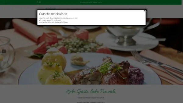 Website Screenshot: Restaurant im Kaiserhof & Weinbistro - Home - Kaiserhof - Date: 2023-06-20 10:38:10
