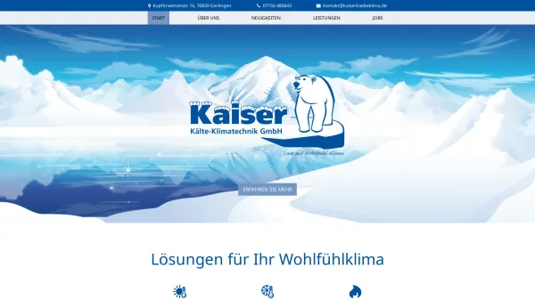 Website Screenshot: Kaiser Kälte und Klimatechnik GmbH - Kaiser Kälte-Klimatechnik Gerlingen - Date: 2023-06-20 10:38:10