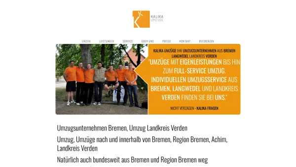 Website Screenshot: KaliKa Umzüge GbR Bremen Umzugsunternehmen - Umzug Bremen, Umzugsunternehmen Kalika Umzüge - Date: 2023-06-20 10:38:10