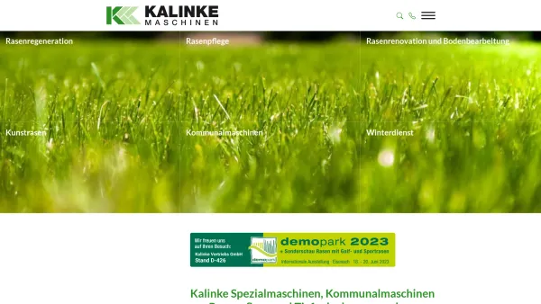 Website Screenshot: Kalinke Areal und Agrar-Pflegemaschinen Vertriebs GmbH - Rasenpflege, Kommunalmaschinen & Tiefenlockerung - Kalinke - Date: 2023-06-20 10:38:10