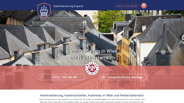 Website Screenshot: Ihr Wiener Fachbetrieb für die Kaminsanierung - Kaminsanierung Wien | Professionelle Kaminschleifen und Kaminbau Niederösterreich - Date: 2023-06-20 10:42:08