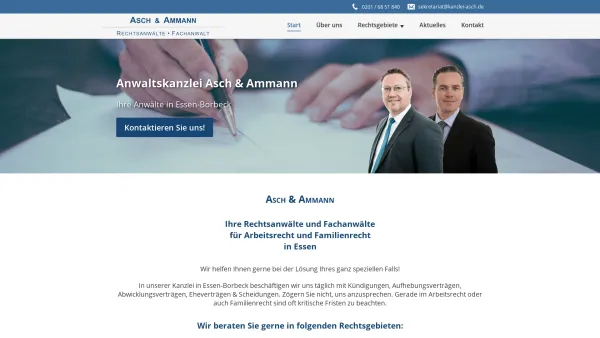 Website Screenshot: Anwaltskanzlei Asch & Ammann - Anwalt für Arbeitsrecht Essen und Rechtsanwalt für Familienrecht in Essen - Date: 2023-06-20 10:42:08