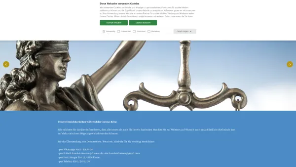 Website Screenshot: Anwaltskanzlei Dreßen - Fachanwältin für Verkehrsrecht | Essen | Iris Dreßen - Date: 2023-06-20 10:38:13