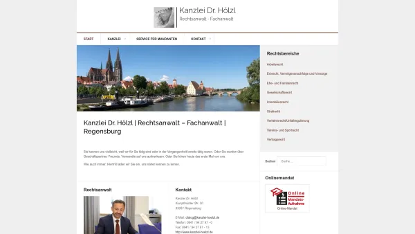 Website Screenshot: Rechtsanwaltskanzlei Dr. Hölzl & Coll. - Kanzlei Dr. Hölzl | Rechtsanwalt - Fachanwalt | Regensburg - Date: 2023-06-20 10:38:13