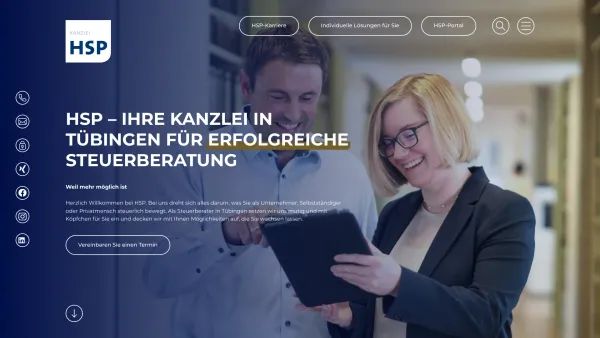 Website Screenshot: Kanzlei HSP Tübinger Steuerberatungsgesellschaft - Steuerberater in Tübingen | Kanzlei HSP - Date: 2023-06-20 10:38:13